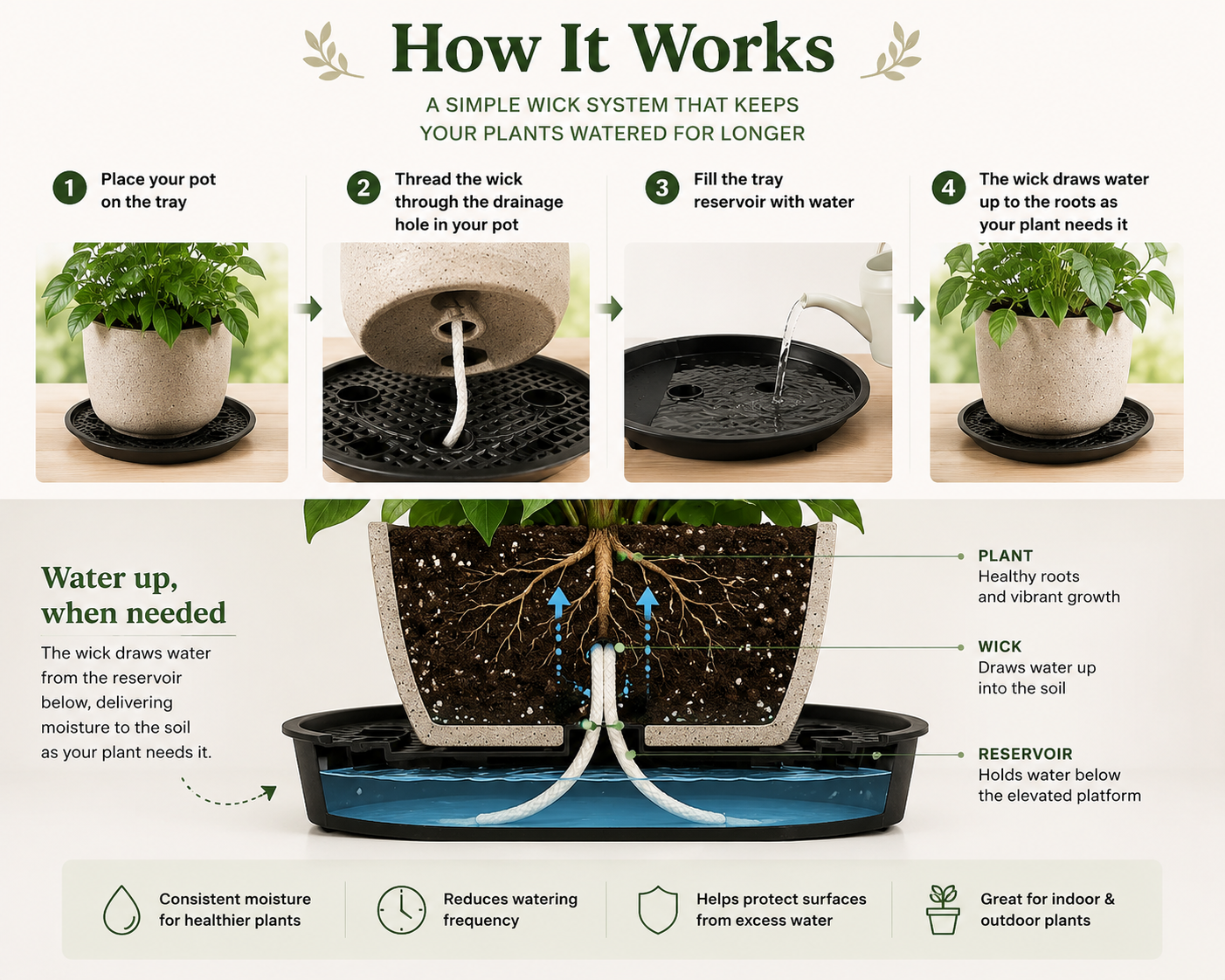 The Forest Self-Watering Tray | 6 Pack