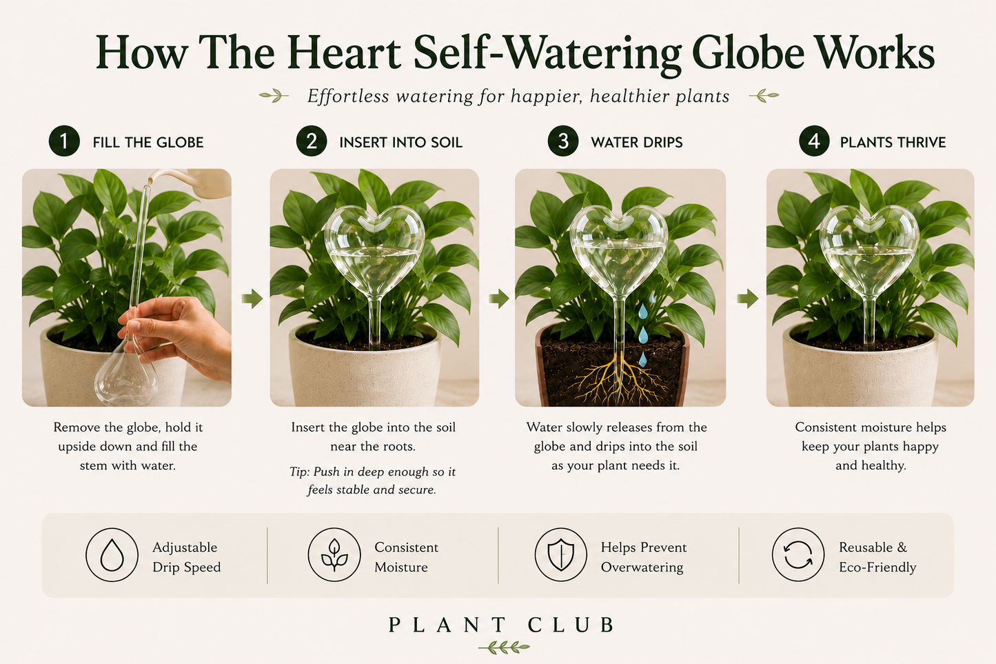 The Heart Self-Watering Globe 2 Set