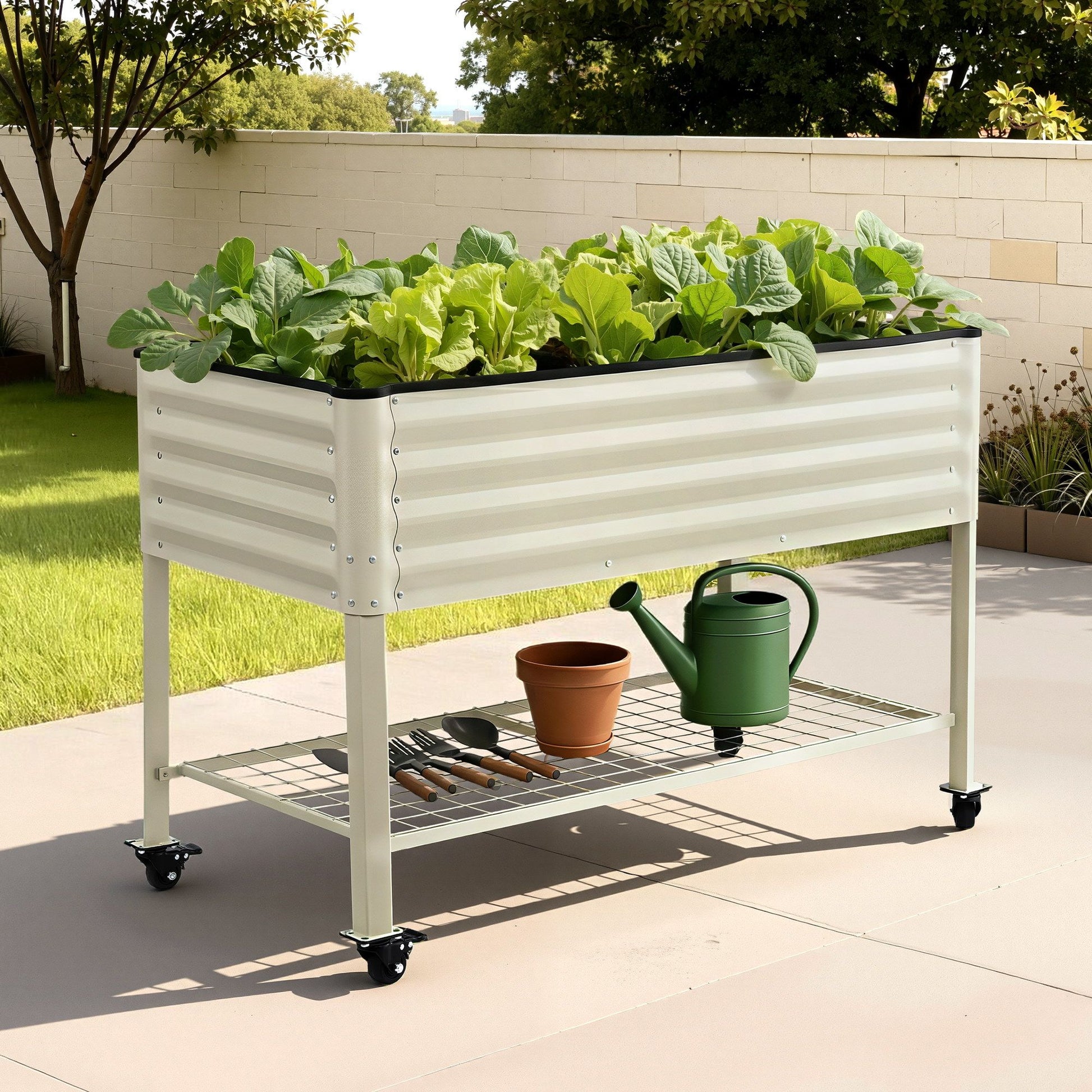 Mobile Raised Garden Bed with Wheels