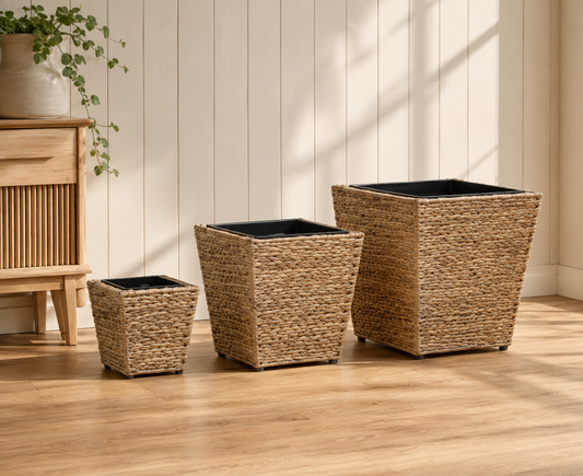 The Natural Water Hyacinth Planter Set - 3 Piece